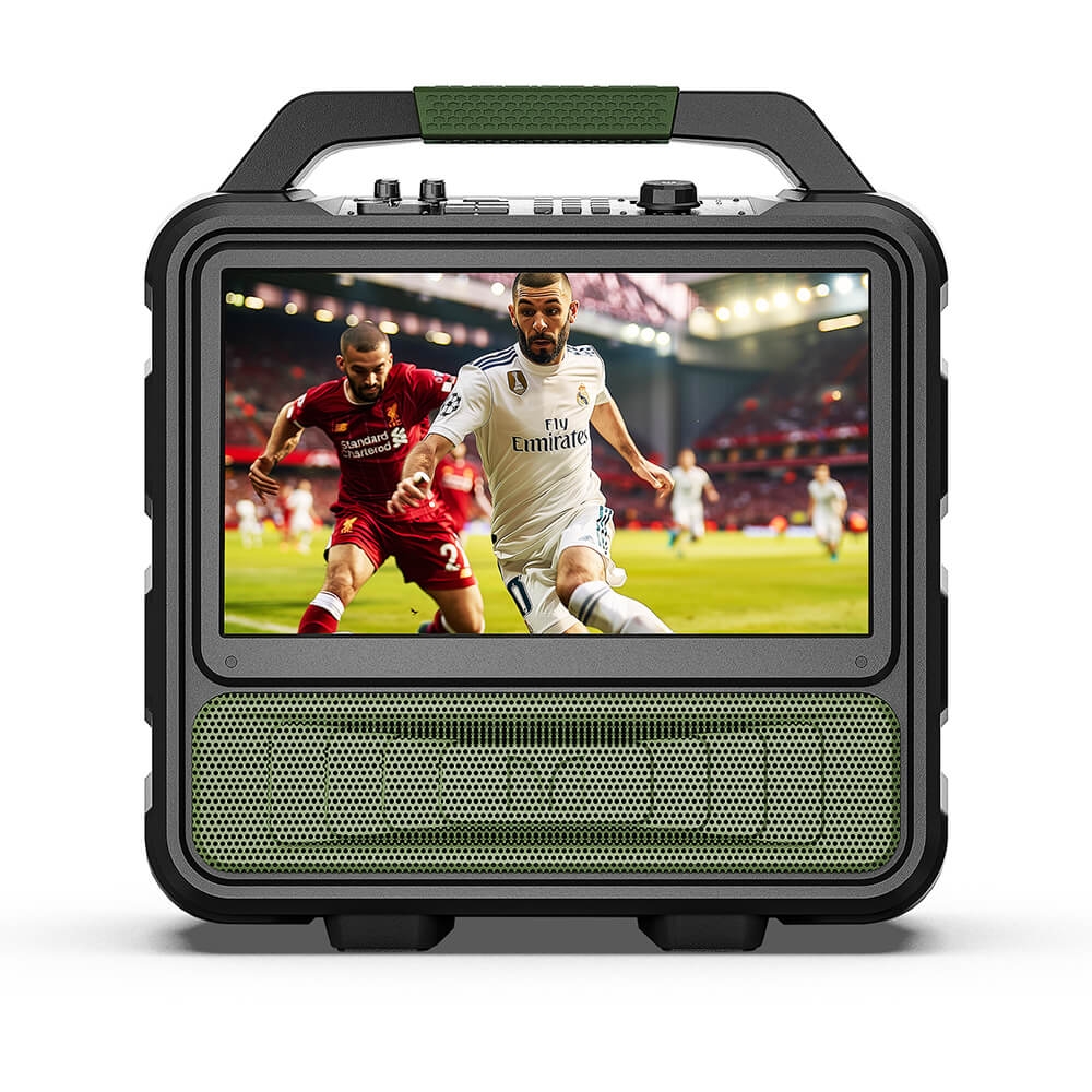 Przenośny głośnik imprezowy z telewizorem Monster VMay - Czarny Głośnik bluetooth do 1000 zł